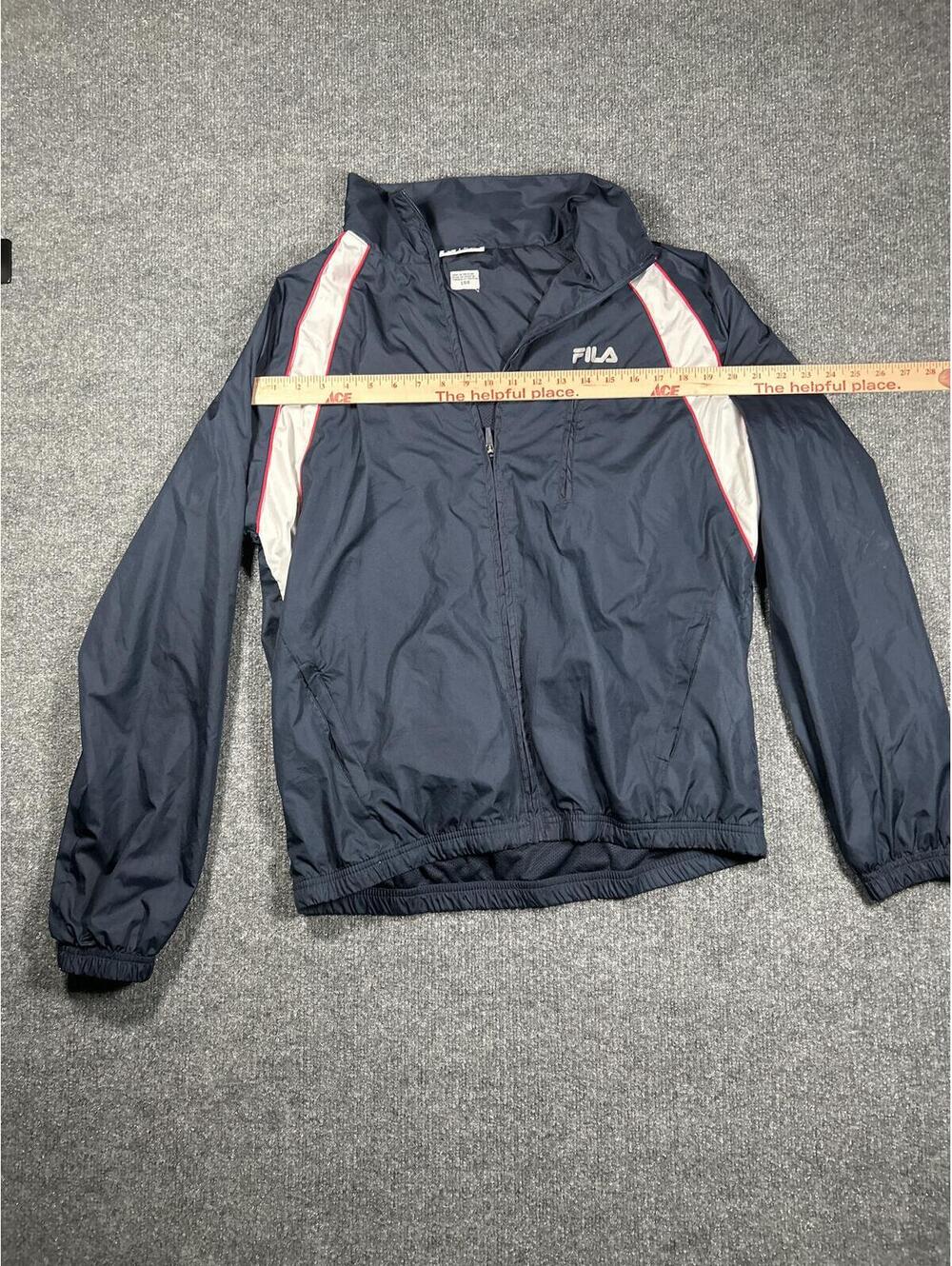 FILA Lightweight Navy Windbreaker Jacket Size L
